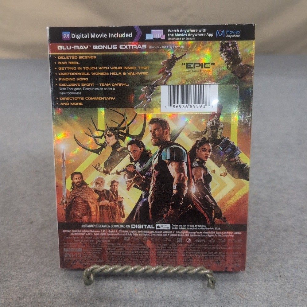 Thor‎ Ragnarok Blu-ray DVD Digital Multi-Screen Edition Marvel Studios Slipcover - Picture 2 of 2